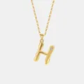 S925 Sterling Silber Buchstabe H Halskette Vergoldet Initialen Anhänger Damen Schmuck - 925er Silber / 18K Gold (Buchstabe H)