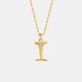 S925 Sterling Silber Initialen Buchstabe I Halskette Vergoldet Minimalistischer Stil Damen Schmuck - 925er Silber / 18K Gold (Buchstabe I)
