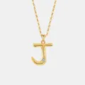 Goldene Buchstabe J Anhänger Halskette S925 Silber Monogramm Kette Schmuckgeschenk für Damen - 925er Silber / 18K Gold (Buchstabe J)