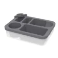 Silikon Sofa Organizer Tablett mit Becherhalter, tragbare Couch Armlehnen Ablage grau - Grau