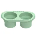 Cubo plegable de silicona para lavar pinceles doble taza portátil para artistas. - Verde