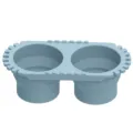 Cubeta de silicona plegable para pinceles doble taza portátil para pintura artística - Azul