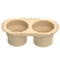 Lavapinceles de silicona de doble compartimento portátil, cubo de arte plegable para estudiantes. - Beige