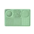 Green silicone pet slow feeder mat, multi-texture dog licking mat for slow eating training. - Green (Rectangular)