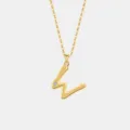 S925 Sterlingsilber Vergoldet Buchstabe W Anhänger Halskette Modischer Dainty Schmuck Damen - 925er Silber / 18K Gold (Buchstabe W)