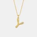 S925 Silber Buchstabe Y Kettenanhänger Minimalistisch Vergoldete Halskette Damen Schmuck - 925er Silber / 18K Gold (Buchstabe Y)