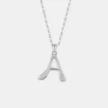S925 Sterling Silber Buchstabe A Anhänger Halskette, minimalistische Damen Schmuckkette. - 925er Silber / Platinfarbe (Buchstabe A)