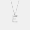 S925 Sterling Silber Buchstabe E Anhänger Halskette minimalistischer feiner Schmuck Damen - 925er Silber / Platin (Buchstabe E)