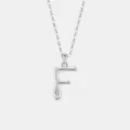 S925 Sterling Silber Buchstabe F Anhänger Halskette Minimalistischer Schmuck für Damen - 925er Silber / Platin (Buchstabe F)