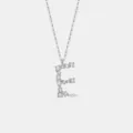 Sterlingsilber Buchstabe E Anhänger Halskette mit funkelnden Zirkonia Steinen. - Buchstabe E Anhänger Ohne Kette / 925er Silber / Platin