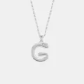 S925 Sterling Silber Buchstabe G Anhänger Halskette Dünne Kette Schmuck für Damen Neu - 925er Silber / Platin (Buchstabe G)