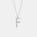 S925 Sterling Silber Kristall Zirkon Buchstabe F Anhänger Halskette Modischer Schmuck - Buchstabe F Anhänger Ohne Kette / 925er Silber / Platin