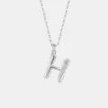 S925 Silber Buchstabe H Halskette, Elegante Minimalistische Kette Damen Schmuck Geschenke - 925er Silber / Platin (Buchstabe H)