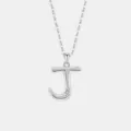 S925 Sterling Silber Buchstabe J Anhänger Halskette Mode Minimalistisch Zierlicher Schmuck - 925er Silber / Platin (Buchstabe J)