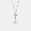 Silberne Initialen Halskette Buchstabe I mit glänzenden Zirkonia Anhänger Damen Schmuck. - Buchstabe I Anhänger Ohne Kette / 925er Silber / Platin