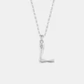 S925 Silber Buchstabe L Anhänger Halskette, minimalistische Damen Schlüsselbeinkette Schmuck. - 925er Silber / Platin (Buchstabe L)