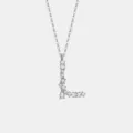S925 Sterling Silber Zirkon Buchstabe L Anhänger Halskette Mode Schlüsselbein Kette - Buchstabe L Anhänger Ohne Kette / 925er Silber / Platin