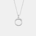 S925 Sterling Silber Buchstabe O Anhänger Halskette minimalistische Kette Schmuck - 925er Silber / Platin (Buchstabe O)