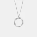 Silber Zirkonia Buchstaben Anhänger Halskette, minimalistische Kette für Damen Alltag. - Buchstabe O Anhänger Ohne Kette / 925er Silber / Platin