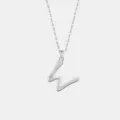 S925 Silber 26 Buchstaben Anhänger Halskette, minimalistische Damen Schmuck Kette. - 925er Silber / Platin (Buchstabe W)