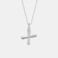 S925 Sterlingsilber minimalistische Kreuz Anhänger Halskette trendige Kette elegante Schmuck Damen - 925er Silber / Platin (Buchstabe X)