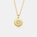 Goldene S925 Sterling Silber Buchstabe O Anhänger Halskette mit glitzernden Zirkonia Steinen - Buchstabe O / 18K-Gold