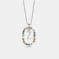 Sterling Silber bunt Zirkon Buchstabe Z Anhänger Halskette Damen Mode Schmuck - Buchstabe Z Anhänger Ohne Kette / 925er Silber / Platin