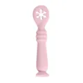 Rosa Silikon Baby Fütterungslöffel mit Schneeflocken Ausschnitt und Saugnapf Basis. - Schneeflocken-Löffel - Zufällige Farbe (Blau/Grün/Rosa/Gelb/Beige)
