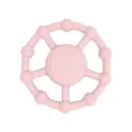 Rosa silikon baby vibrierender beissring spielzeug mit strukturierten punkten knopf. - Rosa