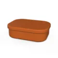 Oranger Silikon Brotdose Bento Box mikrowellengeeigneter Lebensmittel Aufbewahrungsbehälter - Dunkelorange