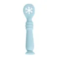 Silicone baby training spoon with hollow snowflake design, soft infant feeding spoon, light blue. - Blue (Snowflake Spoon)
