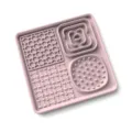Rosa Silikon Schlingnapf Leckmatte für Hunde mit verschiedenen Texturen für Haustierfütterung. - Quadratisch / Rosa