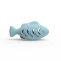 Blaues Silikon Fisch Katzenspielzeug, Kauspielzeug und Beissspielzeug für Kätzchen. - Blau