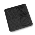 Tappetino leccare cane gatto lento in silicone nero con design a griglie multiple addestramento. - Quadrato / Nero