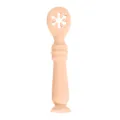 Silicone baby training spoon with snowflake hollow design, peach pink variant for feeding time. - Beige (Snowflake Spoon)