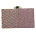 Sac pochette de soirée strass paillettes, sac à main rose pour fête, fermoir métal doré. - Rose