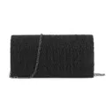 Élégant sac de soirée à paillettes noires pochette bandoulière chaîne pour mariage - Noir
