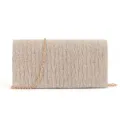 Élégant sac de soirée pour femme pochette plissée métallique rectangulaire avec chaîne dorée - Champagne