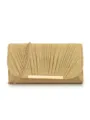 Sac de soirée plissé doré pour femme avec bandoulière chaîne, pochette élégante. - Or