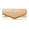 Élégante pochette de soirée dorée scintillante avec garniture métallique pour femmes. - Champagne