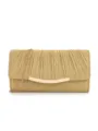 Élégante pochette de soirée plissée dorée avec chaîne pour femme fête vue principale - Or