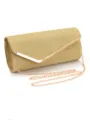 Sac de soirée pochette à paillettes dorées élégant avec chaîne en métal pour femme - Or