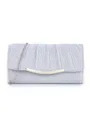 Sac de soirée pochette plissé métallisé argenté avec fermoir barre et chaîne pour femme. - Argent
