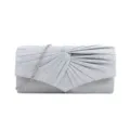 Sac de soiree pochette plisse paillete argenté avec chaine pour femmes mariage fete. - Argent