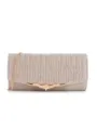 Pochette de soirée plissée scintillante avec fermoir métallique et chaîne mariage - Champagne