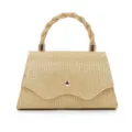 Sac à main de soirée pailleté avec poignée torsadée et bouton pression pour mariage. - Or