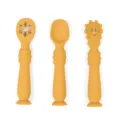 Silikon Baby Löffel Set, Kleinkind Trainingslöffel, sicheres Esslernbesteck für Babys gelb. - Löffel 3er-Set / Gelb