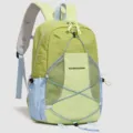 Farbblockierender Outdoor-Rucksack mit Netztasche und elastischen Kordeln für leichte Reisen. - Grün