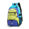 Colorful outdoor travel backpack with vibrant color blocking, lightweight daypack for hiking. - Fluorescent Green