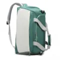 Green and white convertible travel backpack, large capacity fitness gym bag with shoe compartment. - Green